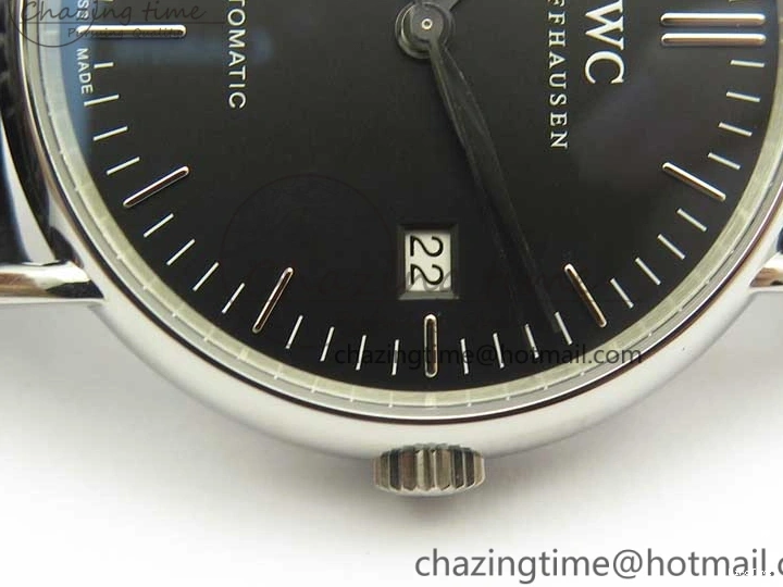 MIROTIME 0404 Portofino Automatic SS TWF 1:1 Best Edition Black Dial on Black Leather Strap A TravelReady 7199